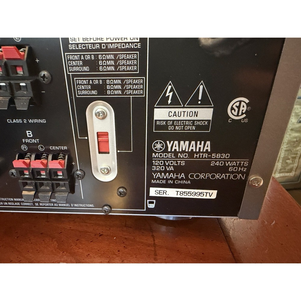 Yamaha HTR-5830 5.1 CH AV Home Theater Receiver Silver w/ Original Manual - Picture 3 of 5
